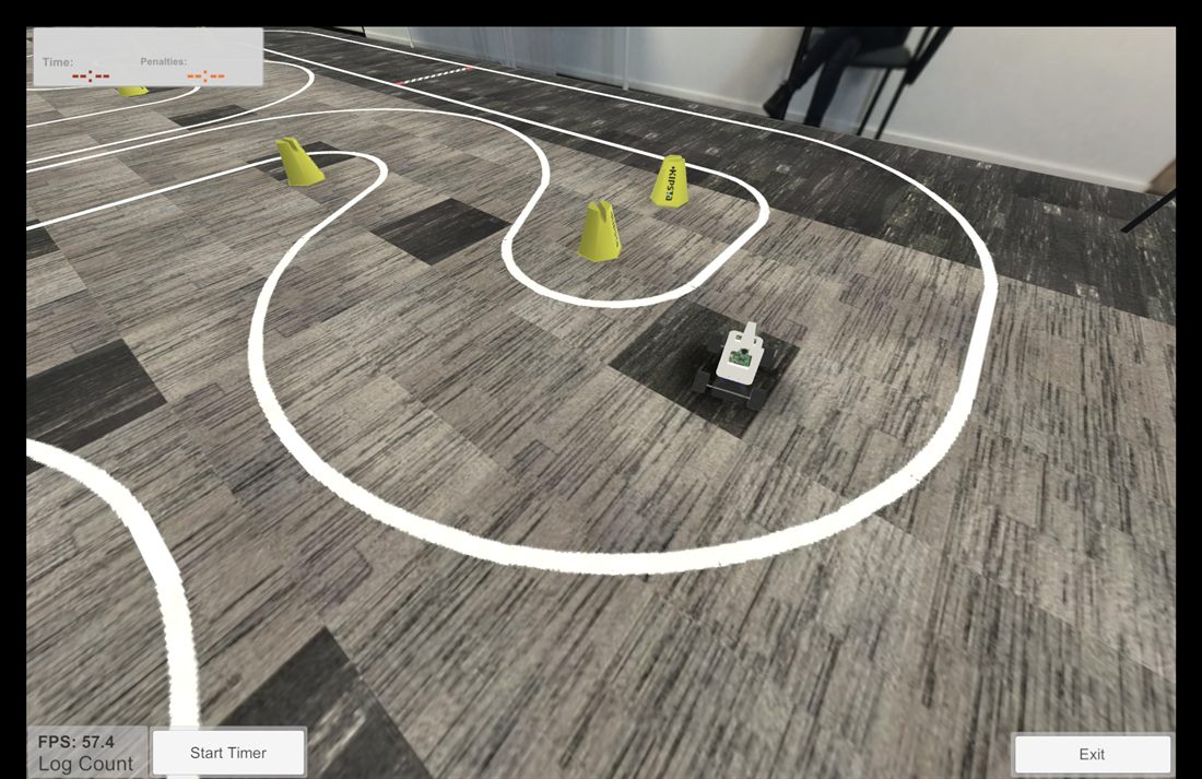 Distilled DonkeyCar model running in a simulated indoor track